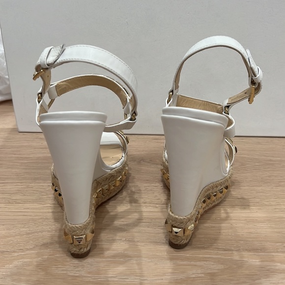 Christian Louboutin Cataclou 140 CAlf:Rope wedge shoe 37 white and gold - Picture 5 of 12